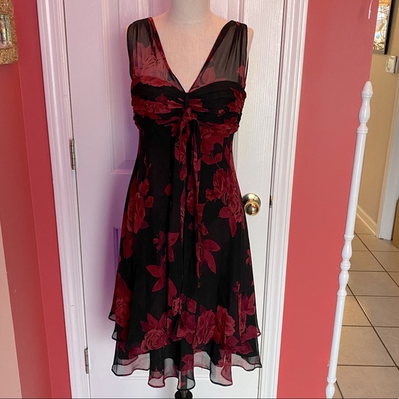 Donna Ricco Dresses & Skirts - 🥀 Silk Donna Ricco Ruffle Dress - Sz 4